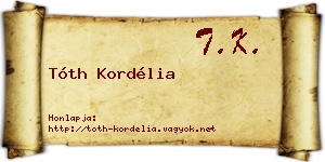 Tóth Kordélia névjegykártya